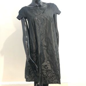 Cotton Metal Floral Cap Sleeve Trapeze Dress